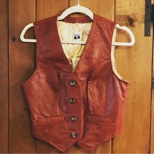 Frye terracotta leather vest